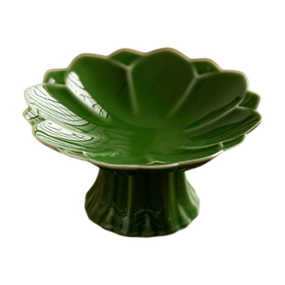 Aymzbd Porcelain Footed Bowl Fruit Tray Compote for Kitchen Counter Snacks Plate Flower