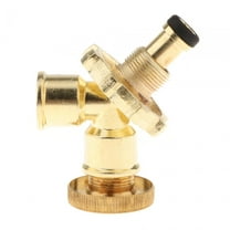 Aymzbd Propane Splitter in 2 Outlet Easy to Install 2 Way Tee Connector for Heater RV Gold