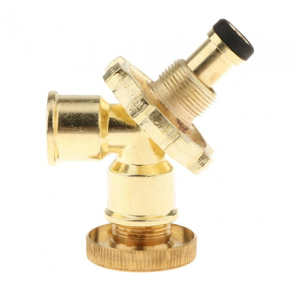 Aymzbd Propane Splitter in 2 Outlet Easy to Install 2 Way Tee Connector for Heater RV Gold