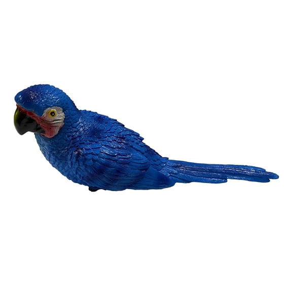 Aymzbd Realistic Parrot Resin Bird Animal Ornament Hanging 29cm Lying Blue