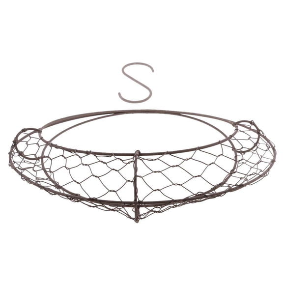 Aymzbd Rustic Iron Wire Wreath Frame Pot Iron Hanging Planter Plant Holder Moon Shape Size