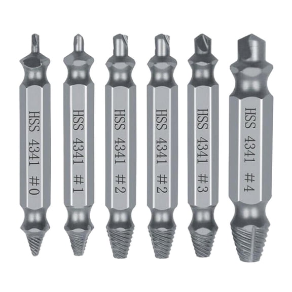 Aymzbd Screw Extractor Drill Bits Guide Broken Damaged Bolt Remover Sets 6Pcs