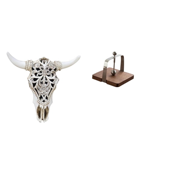 Aymzbd Skull Wall Sculpture Resin Cow Head Wall Decor Home Decor Statue ...