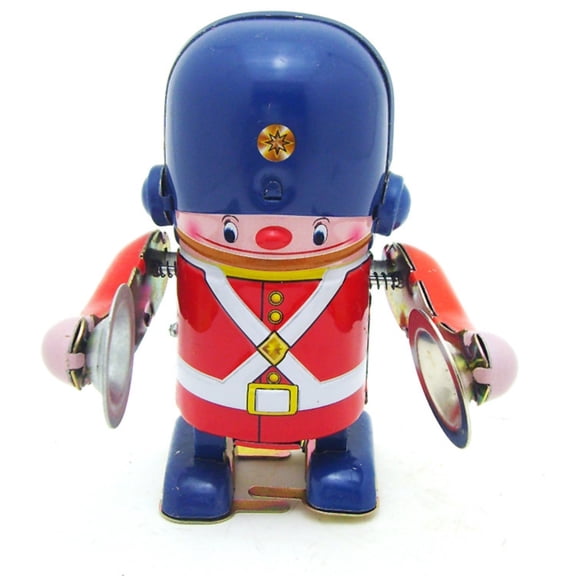 Aymzbd Tin Retro Clockwork Robot Collectible Metal Build with Winding Key Walking Feature for Adult Collectors Desk Shelf and Cafe Decor