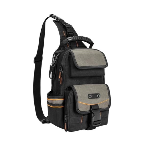 Aymzbd Tool Bag Tool Backpack Tool Storage Case Structured Portable with Pockets Shoulder Strap for Climate Control Tradespeople Job Site