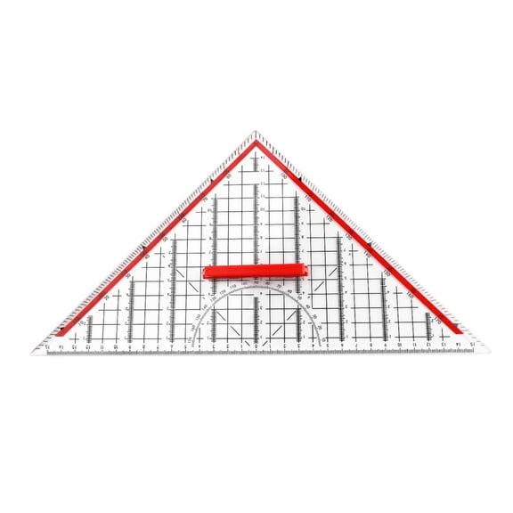 Aymzbd Triangle Measuring Ruler Protractor Clear Plastic Construction Rulers Adjustable Handle for Students Designers Workshops