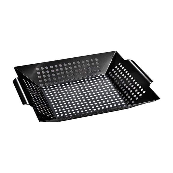 Aymzbd Vegetable Grill Basket Stainless Steel Square BBQ Grid Topper Barbecue Wok BBQ Accessories for Grilling Veggies Fish Kabob Pizza S Not Sticky