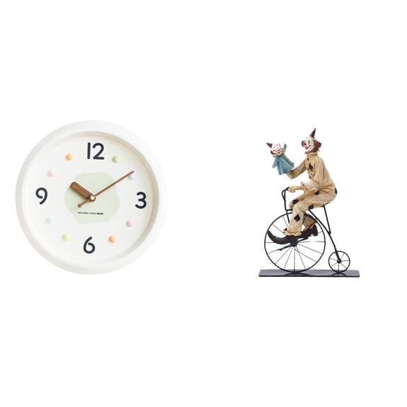 Aymzbd Wall Clock Decorative Fashionable Stylish Clown Figurines Statue Sculpture Tabletop Ornament Cute Collection Artwork Resin Suitable for gift giving anniversaries home decoration living