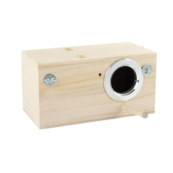 Aymzbd Wood Parrot Breeding Box Parrot Hatching House Easily Install Inside or Outside L Right Opening