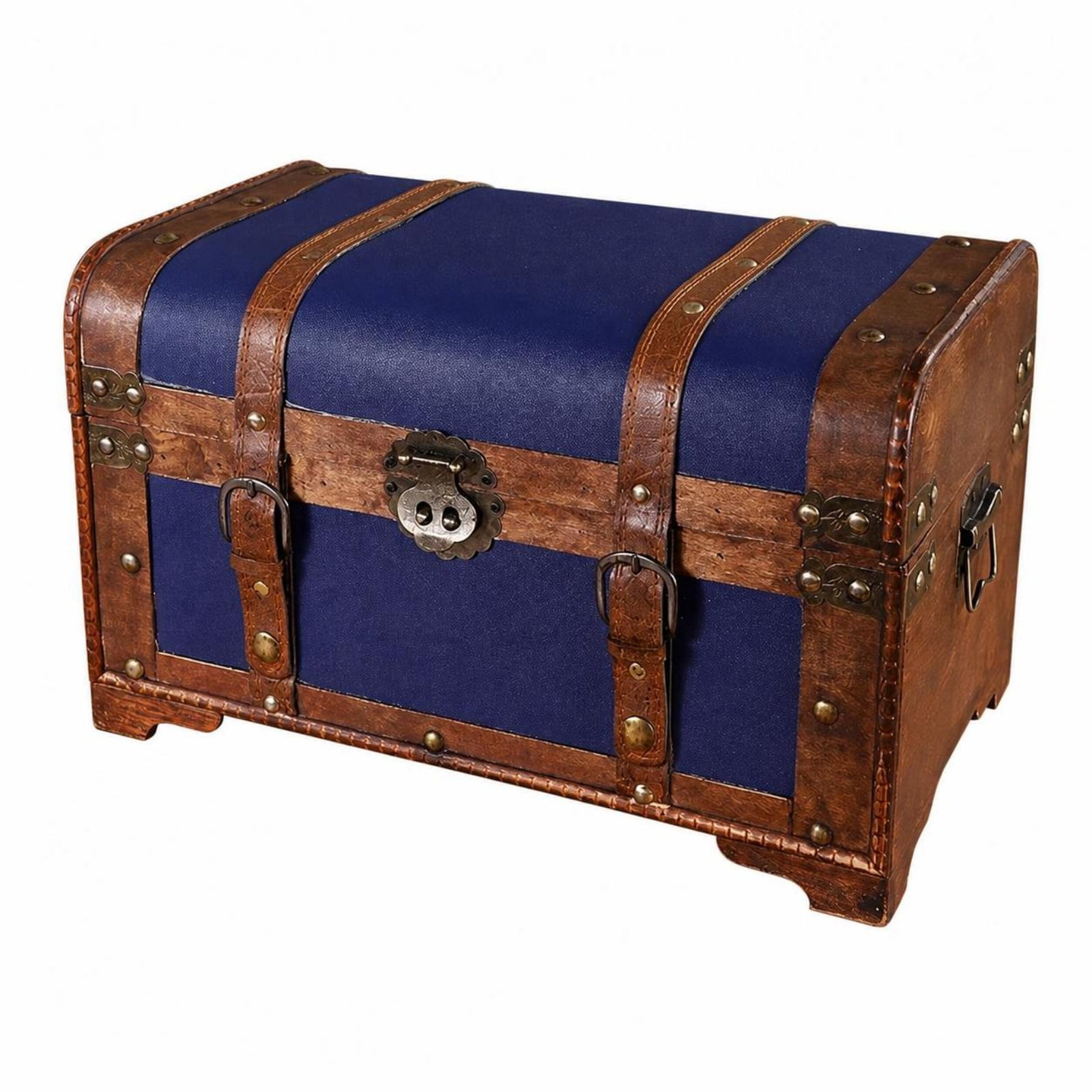 Aymzbd Wooden Storage Trunk Vintage Decor Chest with Hinged Lid Faux ...