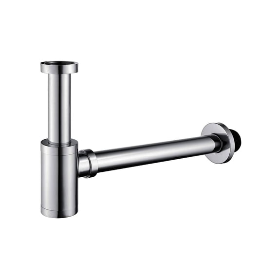 Ayna Decors Brushed Nickel Sink Waste P Trap Drain Kit with Adjustable Height Tube and Solid Brass Construction