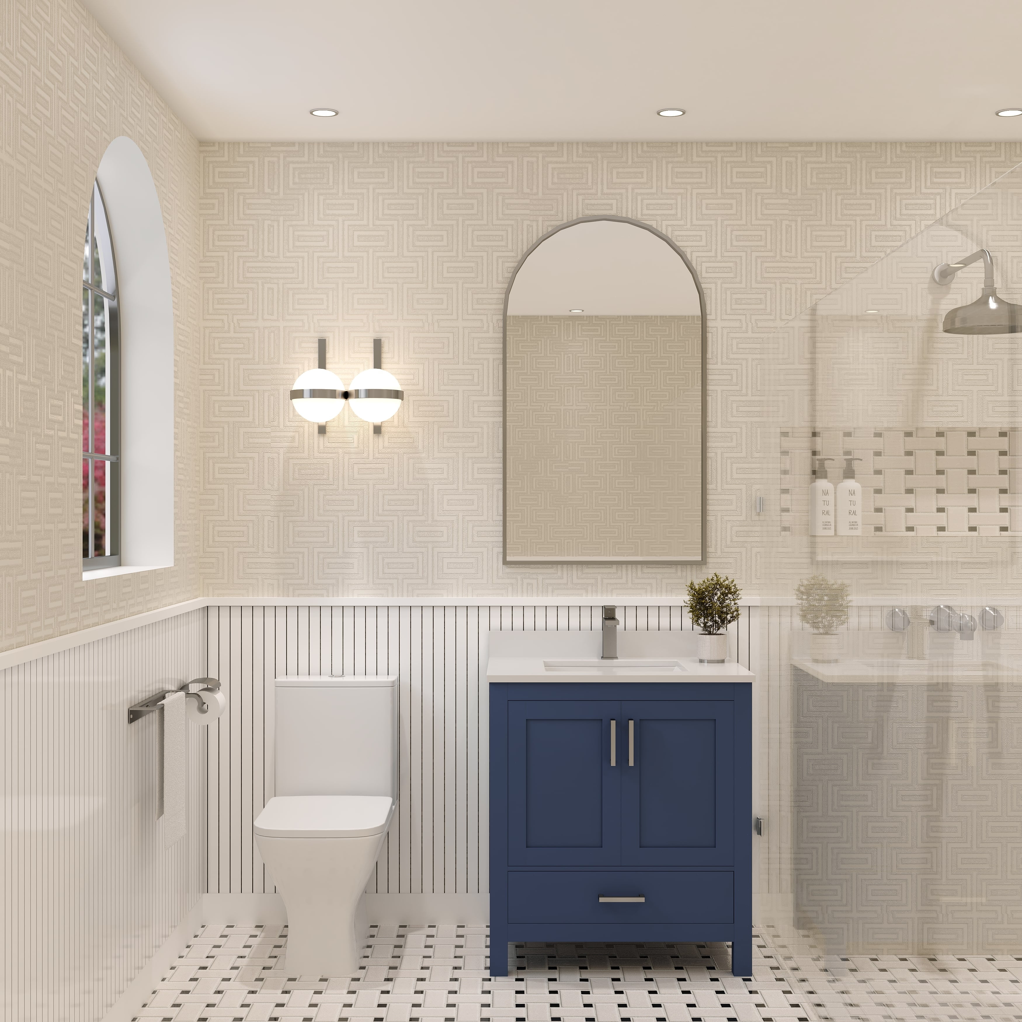 Rooh 30" Navy Blue Solid Wood Bathroom Vanity