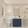 thumbnail image 1 of Ayna Decors Rooh 36 in Navy Blue Bathroom Vanity Set with White Quartz Countertop & Ceramic Sink | 2 Soft Closing Doors | 5 Full Extention Soft Close Drawers | Brushed Nickel Hardware | AVR36NB3002, 1 of 10