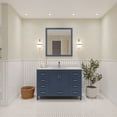 thumbnail image 1 of Ayna Decors Rooh 48 Inch Navy Blue Vanity Cabinet with Sink in Brushed Nickel Hardware - Quartz Countertop, 1 of 10