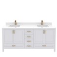Ayna Decors Rooh 72 in White Double Sink Bathroom Vanity Set with White