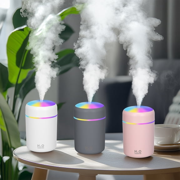 AynnQueen 300ml Portable Mini Humidifier Air Diffuser Quiet USB Mist Humidifiers Mini Essential Humidifier Colorful Light for Bedroom, Baby Room, Plants, Car, Yoga, Office