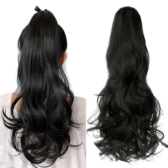 AynnQueen Ponytail Extension Claw Clip in Pony Tails Hair Extensions Synthetic Wavy Straight Secret Ponytail Hairpiece 18/21 Inch