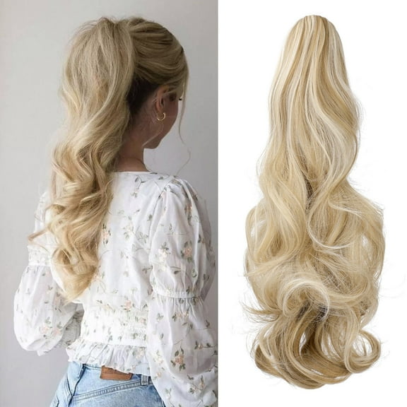AynnQueen Ponytail Extension Claw Clip in Pony Tails Hair Extensions Synthetic Wavy Straight Secret Ponytail Hairpiece 18/21 Inch