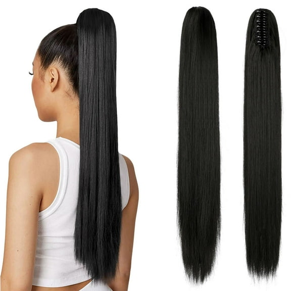 AynnQueen Ponytail Extension Claw Clip in Pony Tails Hair Extensions Synthetic Wavy Straight Secret Ponytail Hairpiece 18/21 Inch