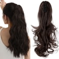 thumbnail image 1 of AynnQueen Ponytail Extension Claw Clip in Pony Tails Hair Extensions Synthetic Wavy Straight Secret Ponytail Hairpiece 18/21 Inch, 1 of 6