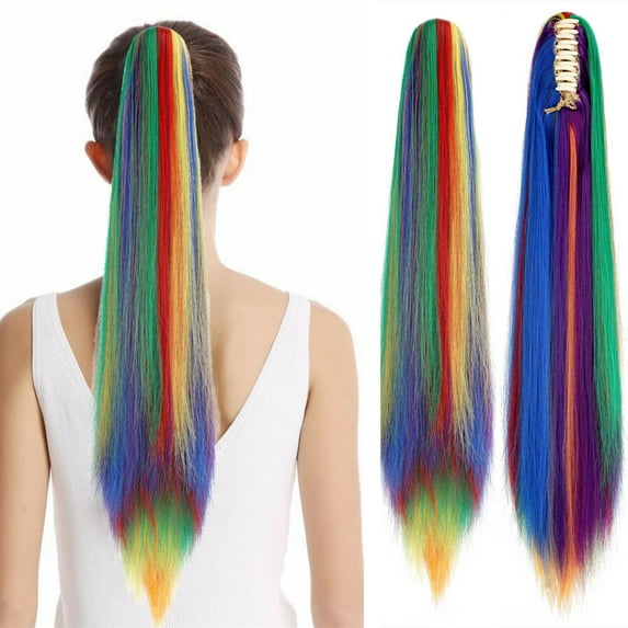 AynnQueen Ponytail Extension Claw Clip in Pony Tails Hair Extensions Synthetic Wavy Straight Secret Ponytail Hairpiece 18/21 Inch