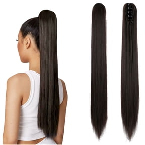 AynnQueen Ponytail Extension Claw Clip in Pony Tails Hair Extensions Synthetic Wavy Straight Secret Ponytail Hairpiece 18/21 Inch