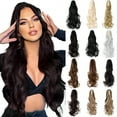 thumbnail image 1 of AynnQueen Ponytail Extension Claw Clip in Pony Tails Hair Extensions Synthetic Wavy Straight Secret Ponytail Hairpiece 18/21 Inch, 1 of 6