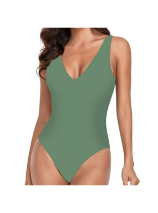 JSGEK Women's Bikini Swimsuit Green Cup Diamond Halter Split Swimwear Top  Summer Fashion Outfits for Girls Strappy Bathing Suit Solid Color Beachwear  Savings Green S 