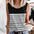 thumbnail image 1 of Ayolanni Black Women's Blouses Sleeveless Striped Tank Tops Ladies Tops L, 1 of 4