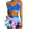 thumbnail image 1 of Ayolanni Blue Best Women's Swimsuits Tropical V-Neck Separate Skirt Two-Piece Sets Bikinis for Teens L, 1 of 8