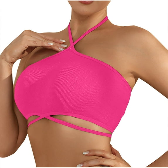 Ayolanni Cheeky Bras for Womens Bralette No Underwire Red Plunge Solid T-Shirt Bras Ladies Bras