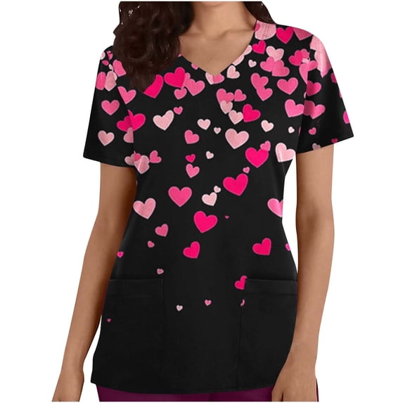 Ayolanni Collarless Womens T Shirts Cute V-Neck Short Sleeve Graphic ...