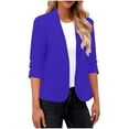 thumbnail image 1 of Ayolanni Cropped Womens Blazer Open Front Fitted Blue Long Sleeve Solid Elegant Light Cardigan Jacket for Women XXL, 1 of 6