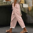 thumbnail image 1 of Ayolanni Drawstring Womens Pants Straight Leg Casual Striped Side Elastic Pants Ladies Daily Pants with Pockets Red S, 1 of 6