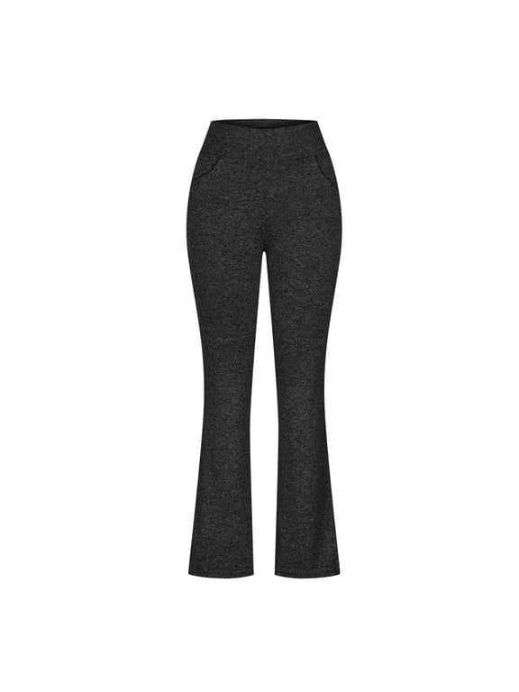 Flare-Leg Women's Pants in Store Black Jegging Solid Elastic Band Leggings Trousers Pants for Women S
