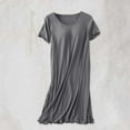 thumbnail image 1 of Ayolanni Flowy Women's Nightgowns & Sleepshirts Short Sleeve Solid Comfy Night Shirts Home Dress Ladies Gray Sleepwear M, 1 of 9