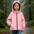 thumbnail image 1 of Lastesso Girls Rain Jacket Zipper Lightweight Hooded Jacket Water-Resistant Windbreaker Fall Outerwear with Pockets Pink Size 13, 1 of 8