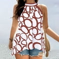 thumbnail image 1 of Ayolanni Graphic Summer Clothes for Women Halter Orange Plus Size Tank Tops Ladies Tops 4x, 1 of 6