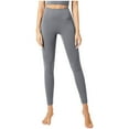 thumbnail image 1 of Ayolanni Gray Petite Leggings for Petite Women's Fashion Solid High Waisted Pants Ladies Bottom Lift Yoga Pants, 1 of 4