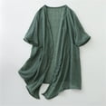 thumbnail image 1 of Ayolanni Green Womens Cardigan Lightweight Long Short Sleeve Cardigan Soft V-Neck Solid Open Front Cardigan L, 1 of 3