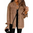 thumbnail image 1 of Ayolanni Jean Womens Jacket Brown Solid Long Sleeve Jackets Coats for Teen Old Girl Cheap S, 1 of 6