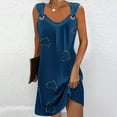 thumbnail image 1 of Ayolanni Knee-Length Vacation Dresses for Women Beach Graphic V-Neck Blue Sleeveless Dresses Ladies Dresses L, 1 of 5