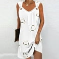 thumbnail image 1 of Ayolanni Knee-Length Women Dresses Plus Size Party White Graphic V-Neck Sleeveless Dresses Girls' Dresses 2x, 1 of 5