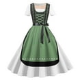 thumbnail image 1 of Ayolanni Knee-Length Womens Holiday Dresses 2025 A-Line Green Oktoberfest Short Sleeve Dresses Girls' Dresses L, 1 of 3