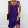 thumbnail image 1 of Ayolanni Knee-Length Womens Holiday Dresses Purple V-Neck Graphic Sleeveless Dresses Girls Holiday Dresses S, 1 of 5