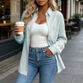thumbnail image 1 of Ayolanni Long Sleeve Womens Cardigan Blue Lightweight Button Down Cardigan Lapel Solid Blouse V-Neck Cardigan with Pockets S, 1 of 7