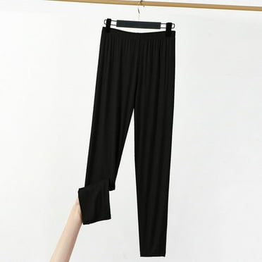 Ayolanni Loose Pants for Women Black Solid Elastic Band Comfy Pants Ladies Pants Petite XXL