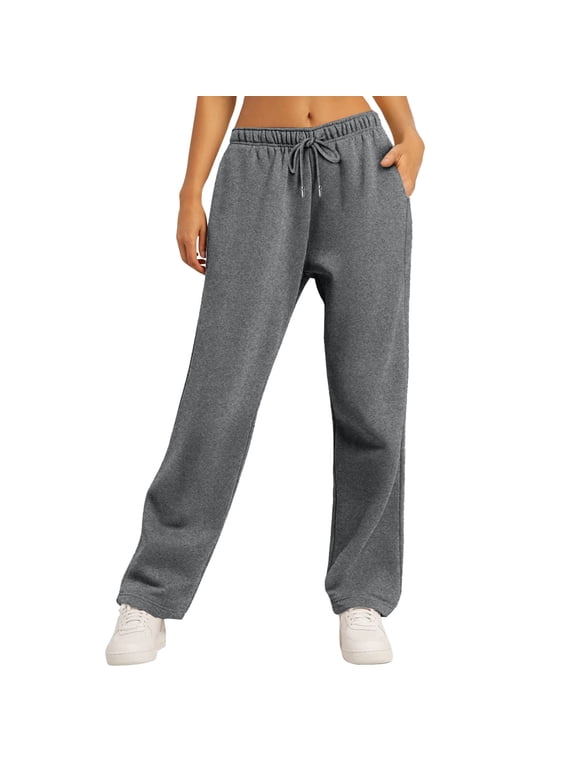 Loose Womens Pants Petite Silver Drawstring Solid High Rise Athletic Pants Womens Pants Petite Capri M