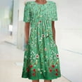 thumbnail image 1 of Ayolanni Maxi Summer Dresses for Women 2026 Short Sleeve A-Line Crew Neck Dress Vacation Boho Floral Stretchy Smocked Sundress XXL, 1 of 5