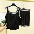 thumbnail image 1 of Ayolanni Pajamas for Women Set 2 Piece Cotton Sleeveless Tank Tops and Shorts Pjs Solid Soft Elastic Waist Loungewear Lounge Sets XXL, 1 of 5